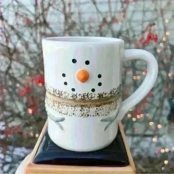 NEW - S’MORES MARSHMALLOW SNOWMAN ceramic coffee/cocoa mug/cup! SOOO CUTE! - Picture 9 of 13